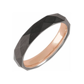 18K Rose Gold PVD Tungsten Faceted Band