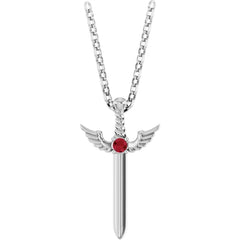 Natural Ruby Dagger 18" Necklace