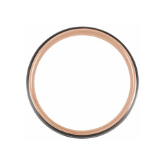 18K Rose Gold PVD & Black PVD Tungsten Grooved Band