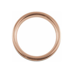 18K Rose Gold PVD Tungsten Grooved Satin Band Size