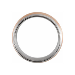 18K Rose Gold PVD Tungsten Beveled Satin Band