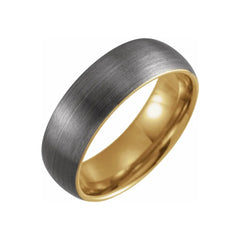 18K Yellow Gold PVD Tungsten Round Satin Band