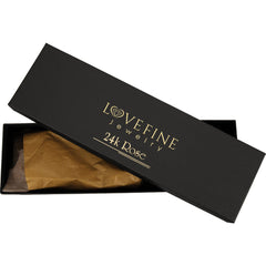 24K Blue Zircon Colored Rose with Gold Trim