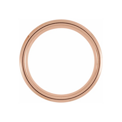 18kt Rose Gold Beveled Grooved Satin Band