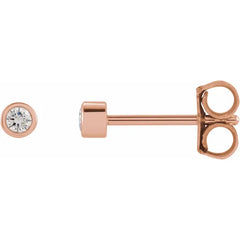 Round Micro Bezel-Set Stud Earrings