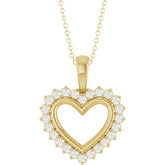 Natural Diamond Heart 16-18" Necklace