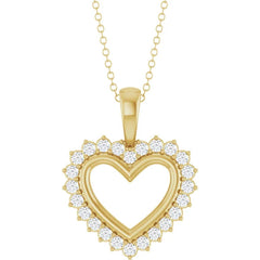 Natural Diamond Heart 16-18" Necklace
