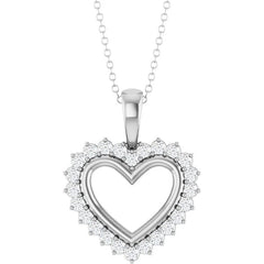 Natural Diamond Heart 16-18" Necklace