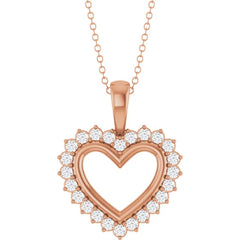 Natural Diamond Heart 16-18" Necklace