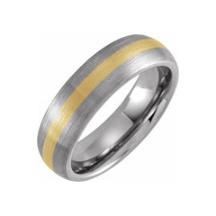 18K Yellow Gold PVD Tungsten Round Band