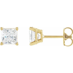 Square 4-Prong Stud Earrings