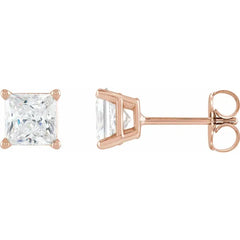 Square 4-Prong Stud Earrings