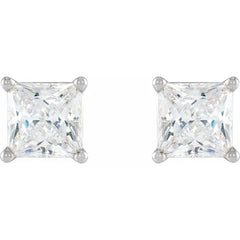 Square 4-Prong Stud Earrings
