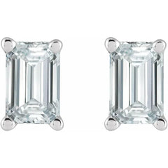 Emerald 4-Prong Stud Earrings