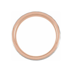 18K Rose Gold PVD Tungsten Flat Grooved Band