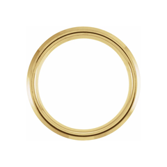 18K Yellow Gold PVD Tungsten Beveled Band with Walnut Wood Inlay