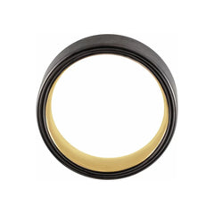 18K PVD & Black PVD Tungsten Flat Band with Satin Finish