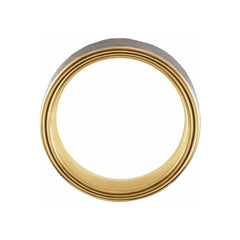 18K Gold PVD Tungsten Flat Hammered Band