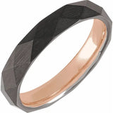 18K Rose Gold PVD Tungsten Faceted Band