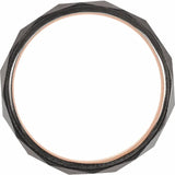 18K Rose Gold PVD Tungsten Faceted Band