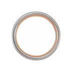 18K Rose Gold PVD & Black PVD Tungsten Flat Satin Grooved Band Size