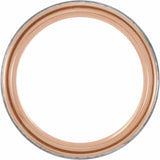 18K Rose Gold PVD Tungsten Grooved Band