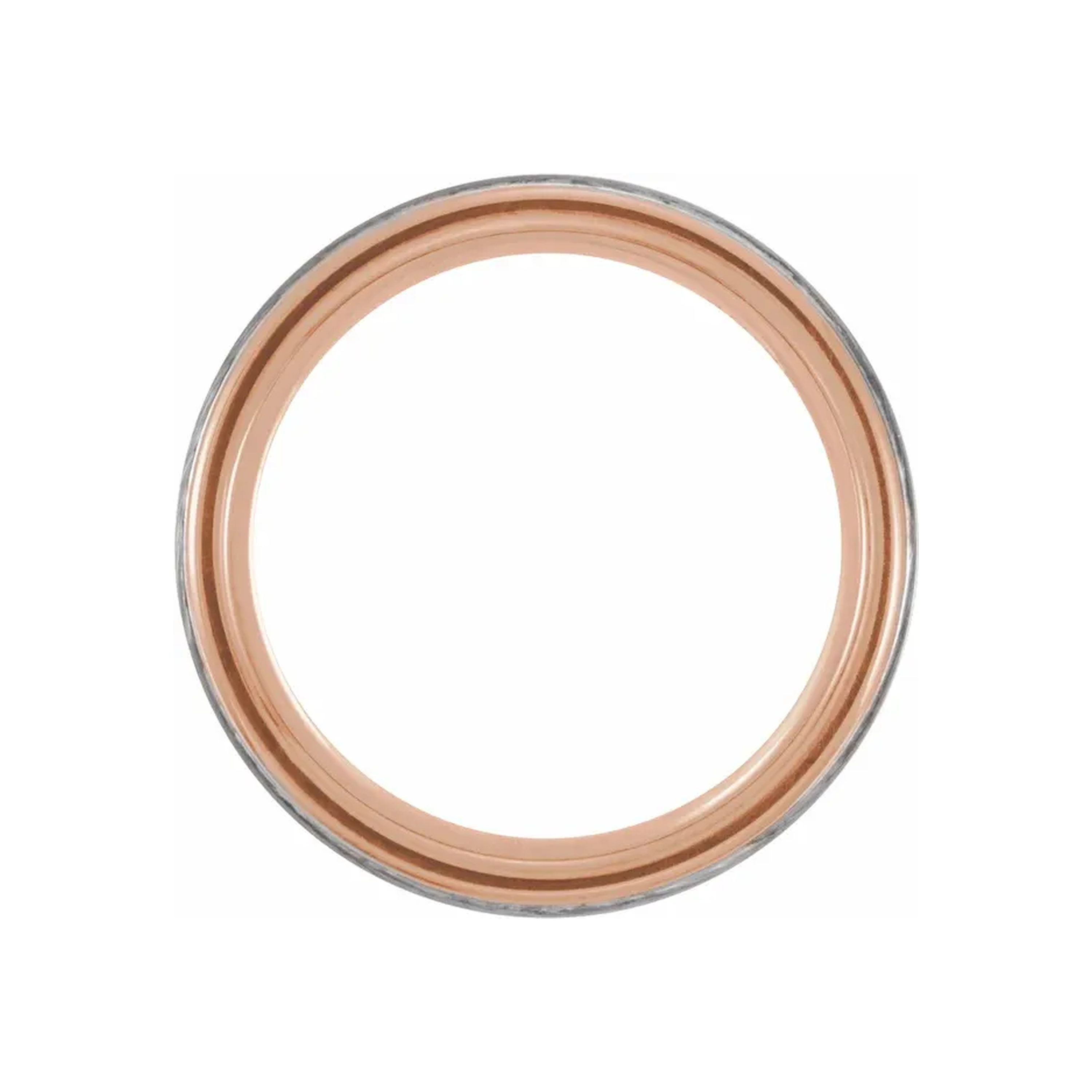 18K Rose Gold PVD Tungsten Grooved Band