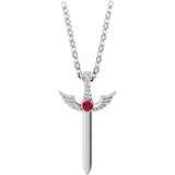 Natural Ruby Dagger 18" Necklace