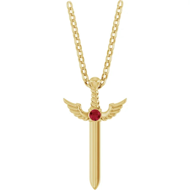 Natural Ruby Dagger 18" Necklace Hauptbild