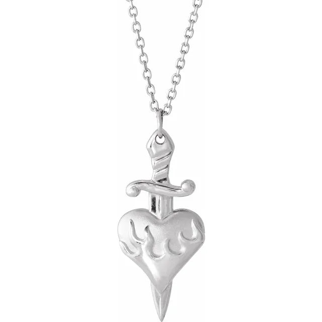 Heart & Dagger 16-18" Neckalce