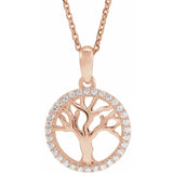 Natural Diamond Tree of Life 16-18" Necklace