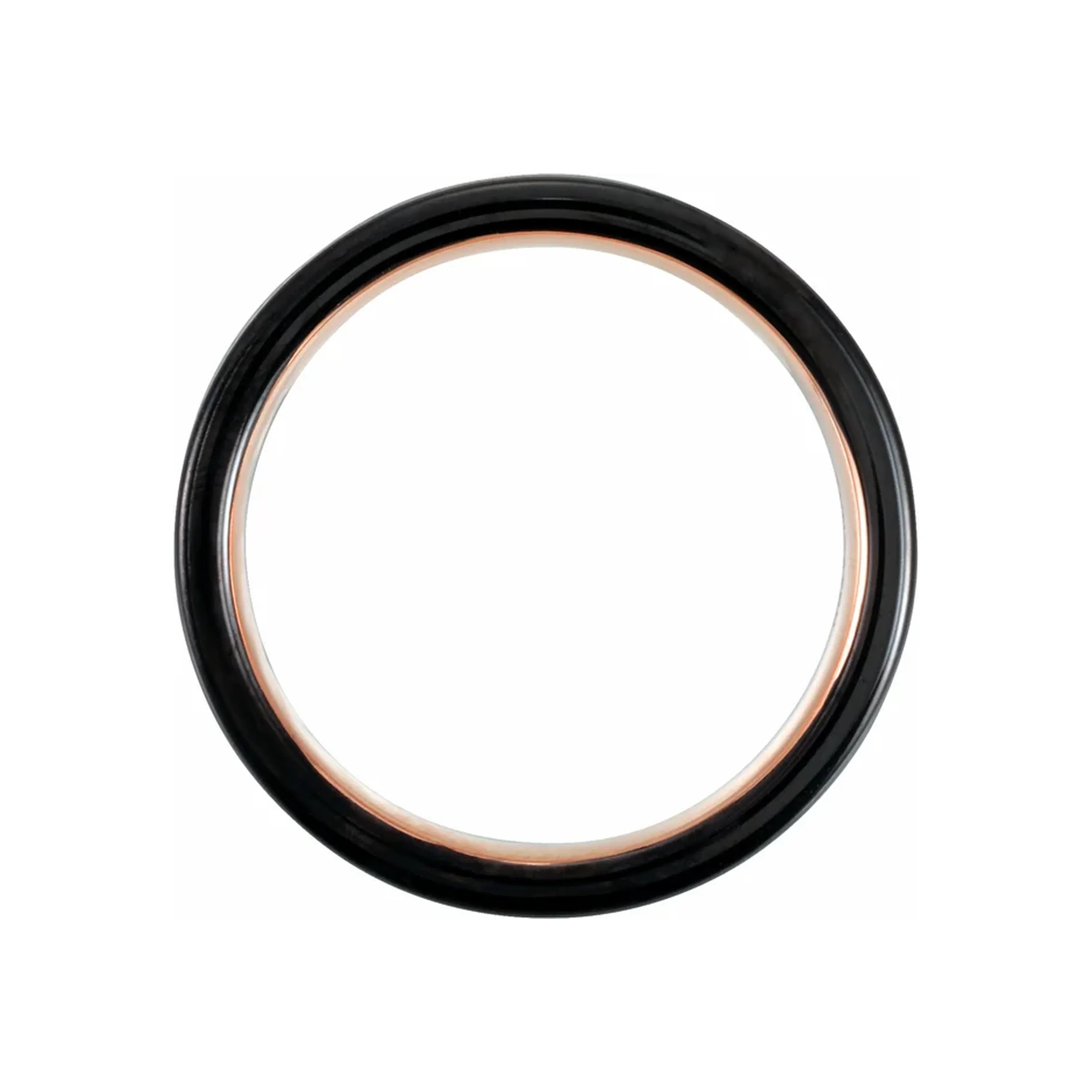 Black & 18K Rose Gold PVD Tungsten Band