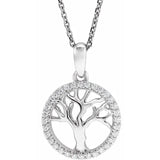 Natural Diamond Tree of Life 16-18" Necklace