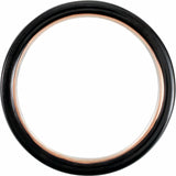 Black & 18K Rose Gold PVD Tungsten Band