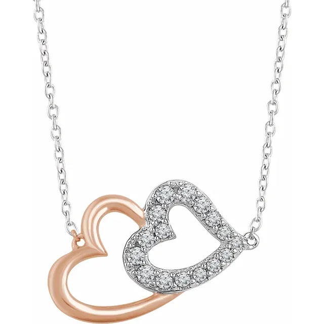 Natural Diamond Double Heart 16-18" Necklace Hauptbild