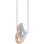 Natural Diamond Double Heart 16-18" Necklace