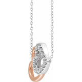 Natural Diamond Double Heart 16-18" Necklace