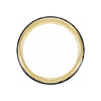 18K Yellow Gold & Black PVD Tungsten Grooved Band