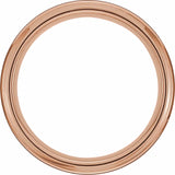 18K Rose Gold PVD & Black PVD Tungsten Beveled Stepped Edge Satin Band