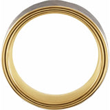 18K Gold PVD Tungsten Flat Hammered Band