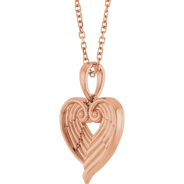 Angel Wing Heart 16-18" Necklace