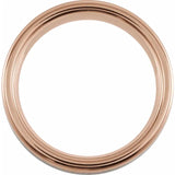 18K Rose Gold PVD Tungsten Grooved Satin Band Size