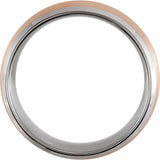 18K Rose Gold PVD Tungsten Beveled Satin Band