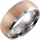 18K Rose Gold PVD Tungsten Beveled Satin Band