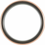 18K Rose Gold PVD & Black PVD Tungsten Flat Grooved Satin Band