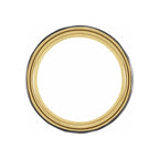 18K Yellow Gold PVD & Black PVD Tungsten Flat Grooved Hammered Band