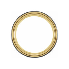 18K Yellow Gold PVD & Black PVD Tungsten Flat Grooved Hammered Band