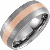 18K Rose Gold PVD Tungsten Round Band