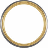 18K Yellow Gold PVD Tungsten Half Round Satin Band