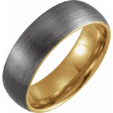 18K Yellow Gold PVD Tungsten Half Round Satin Band